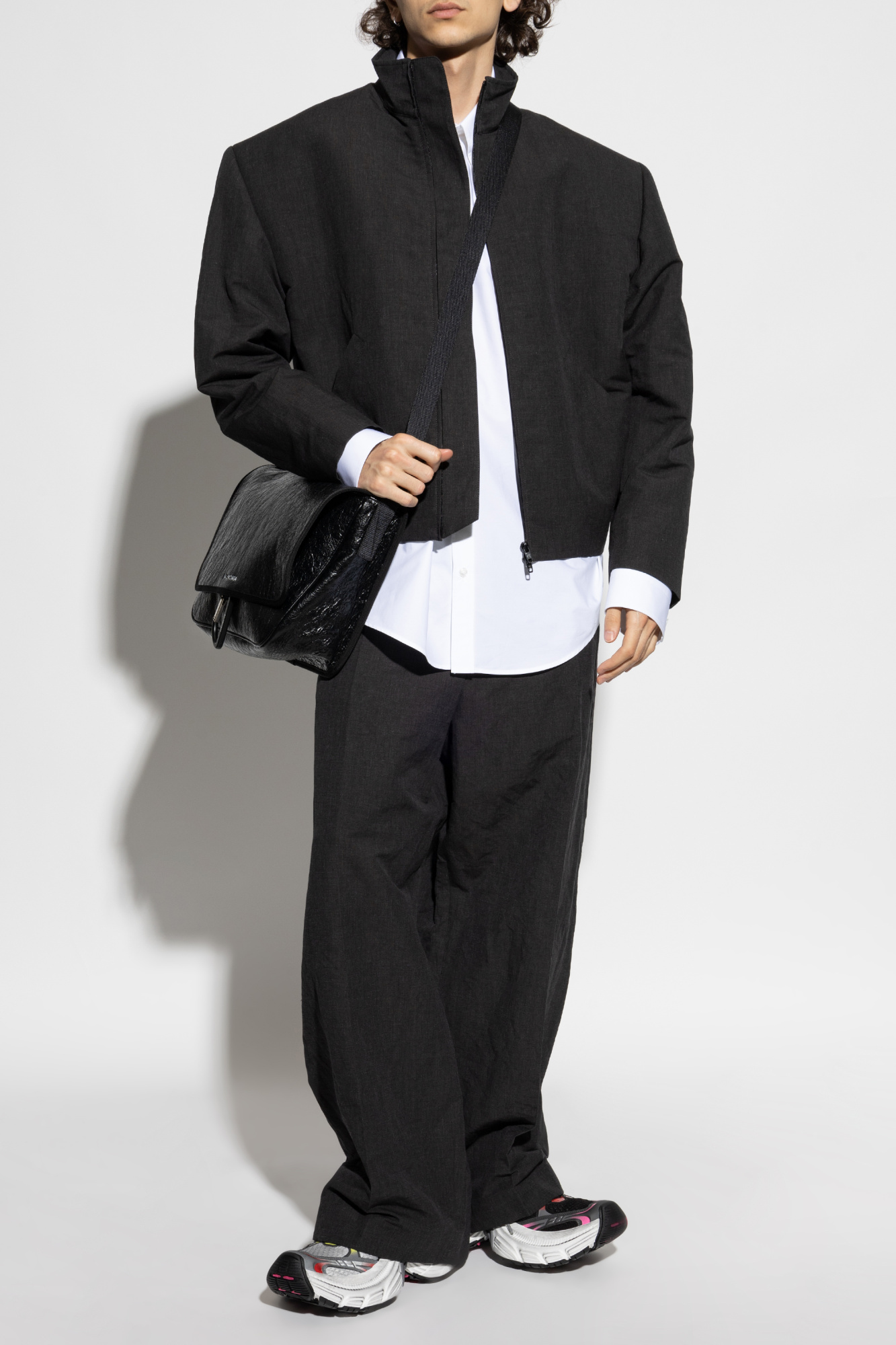BALENCIAGA UNIFIT マフラー ブラック/ホワイト BALENCIAGA(バレンシアガ) マフラー・ストール(レディース